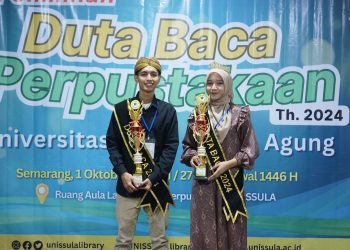 Abdul Ghofur dan Pingqi Meila Duta Baca Unissula 2024
