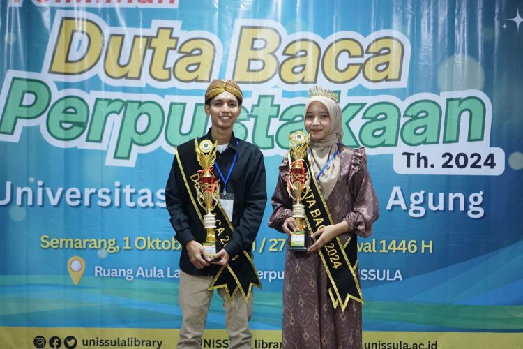 Abdul Ghofur dan Pingqi Meila Duta Baca Unissula 2024