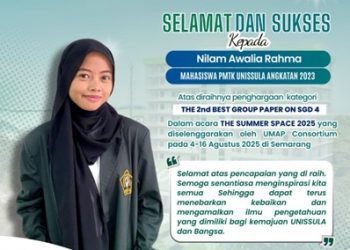 Nilam, Mahasiswa PMTK Unissula Raih Penghargaan Internasional